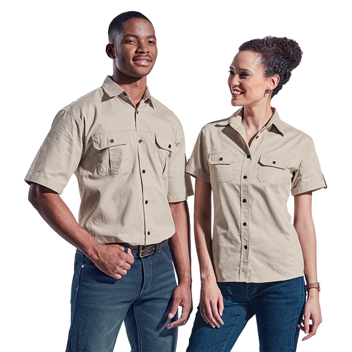 Mens Plain Bush Shirt