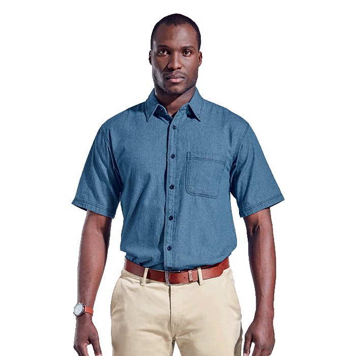 Mens Denim Shirt Short Sleeve