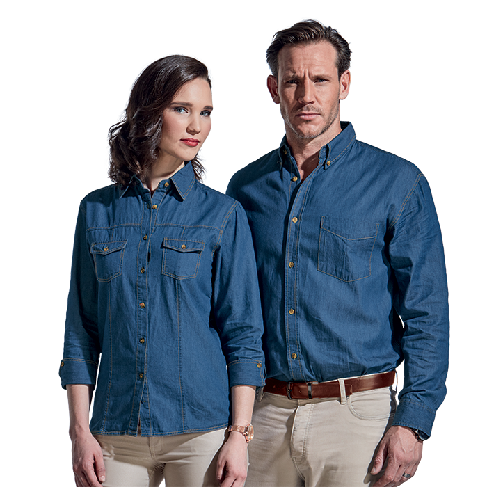 Mens Denver Denim Shirt Long Sleeve