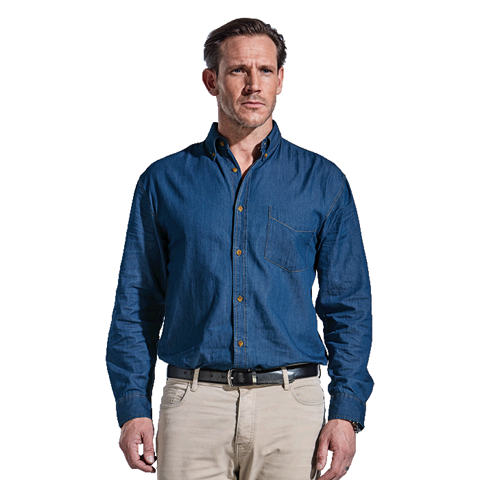 Mens Denver Denim Shirt Long Sleeve