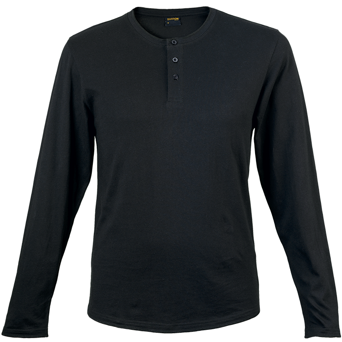 Mens 145g Henley Long Sleeve T-Shirt