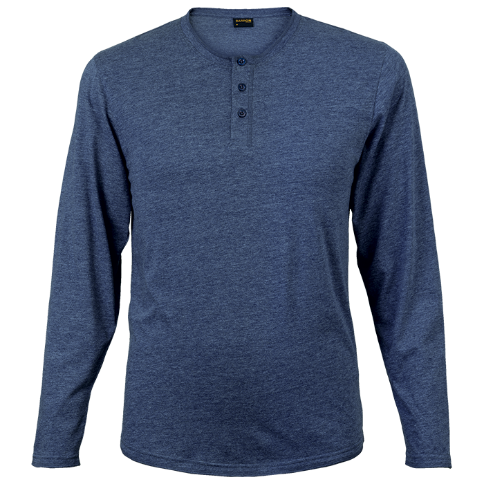 Mens 145g Henley Long Sleeve T-Shirt