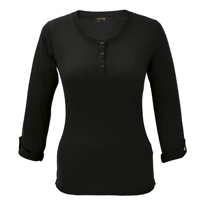 Ladies 145g Henley Long Sleeve T-Shirt