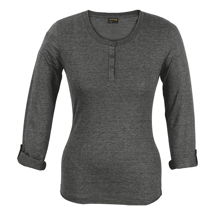 Ladies 145g Henley Long Sleeve T-Shirt