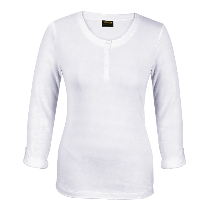Ladies 145g Henley Long Sleeve T-Shirt